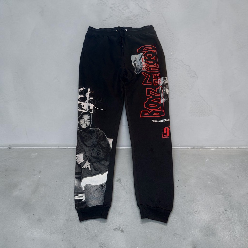 FREEZE Boyz N The Hood Men's Large Graphic Joggers Black Ice Cube Movie NWOT